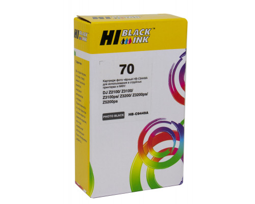 Картридж Hi-Black (HB-C9449A) №70 для HP DesignJet z2100/3100/3200/5200, PBk