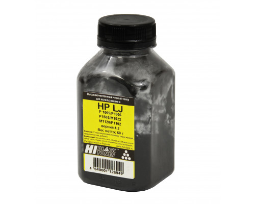 Тонер Hi-Black для HP LJ P1005/P1505/ProP1566/ProP1102, Тип 4.2, Bk, 60 г, банка