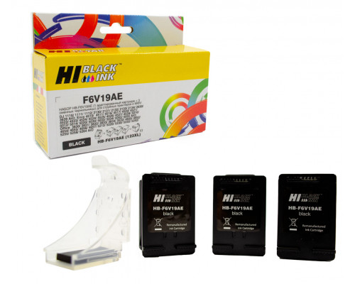 Набор Hi-Black (F6V19AE) №123 (1 адапт. картридж+ 3 сменных чернильницы) для HP DJ2130, Bk