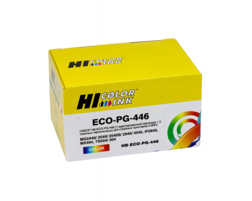 Набор Hi-Black CL-446 (1 адапт. картридж+ 3 сменных чернильницы) для Canon PIXMA MG2440/2540, Color