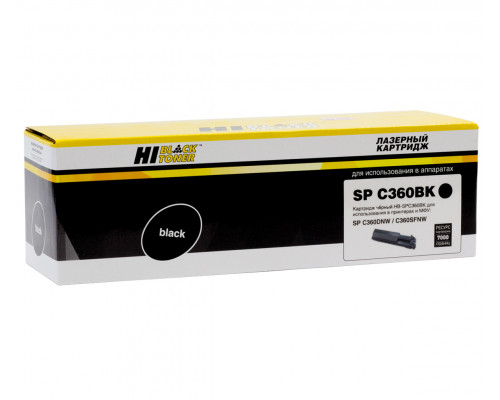 Тонер-картридж Hi-Black (HB-SPC360BK) для Ricoh Aficio SPC360DNw/SFNw/SNw/SPC361SFNw, Bk, 7K