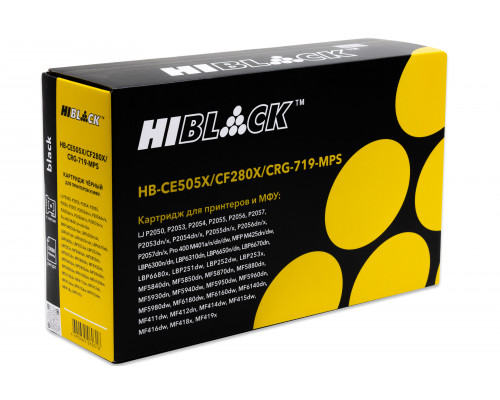 Картридж Hi-Black (HB-CE505X/CF280X/CRG-719-MPS) для HP LJ P2055/P2050/M401/M425/Can 719, 10K