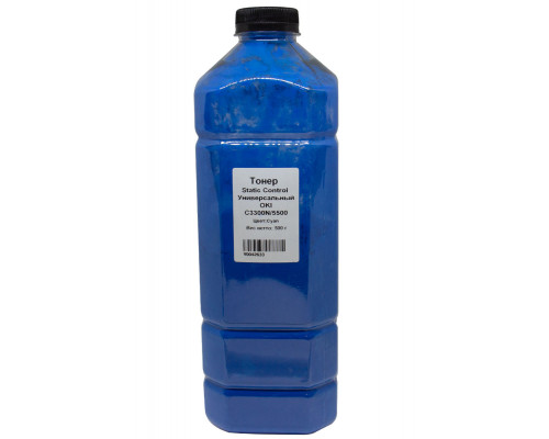 Тонер Static Control Универсальный для Oki C3300N/5500, С, 500 г, флакон