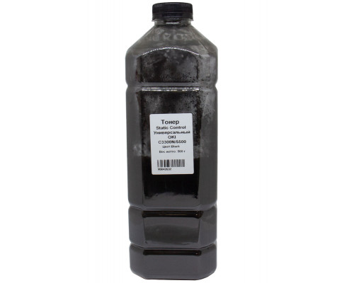 Тонер Static Control Универсальный для Oki C3300N/5500, Bk, 500 г, флакон